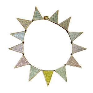 Spectacular Eddie Borgo Ombré Pavé Triangle Collar Flat Choker Necklace $1050